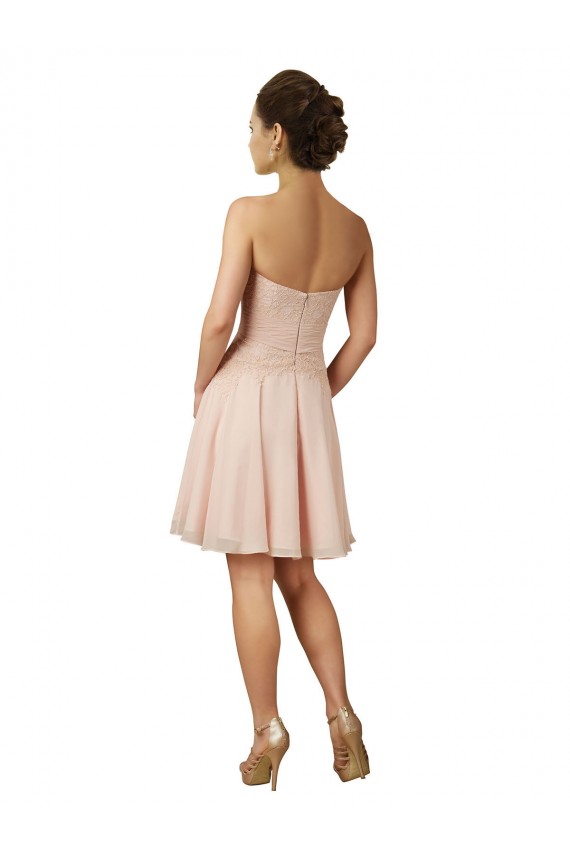 Pink Sleeveless Sweetheart A-Line Soft Chiffon & Lace Bridesmaid Dress Worcester