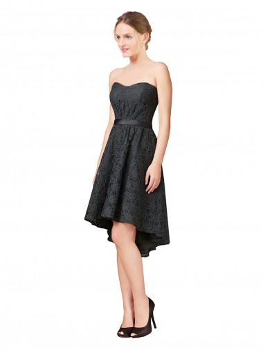 Sleeveless Sweetheart A-Line Lace High Low Bridesmaid Dress Worcester
