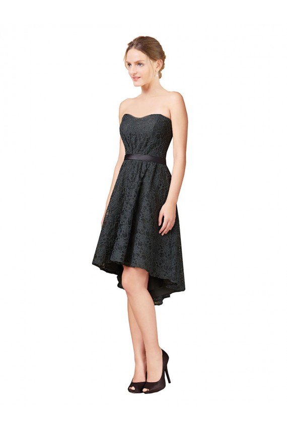 Sleeveless Sweetheart A-Line Lace High Low Bridesmaid Dress Worcester