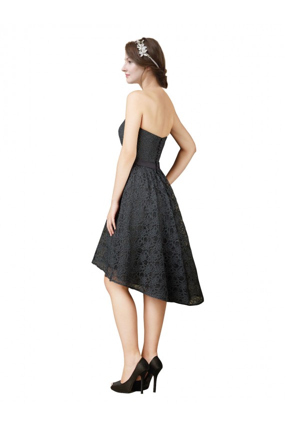 Sleeveless Sweetheart A-Line Lace High Low Bridesmaid Dress Worcester