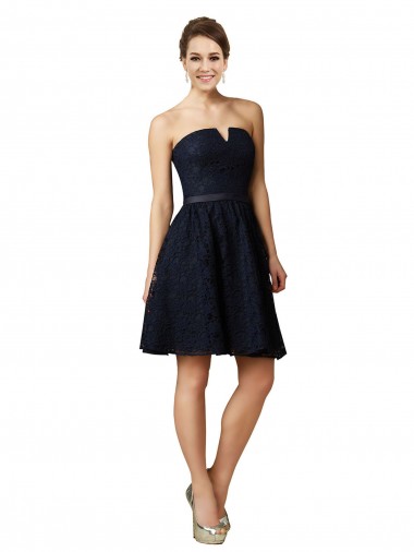 Sleeveless V-Neck A-Line Lace Bridesmaid Dress Worcester