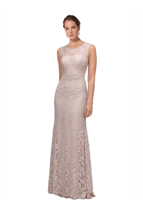 Sleeveless Illusion Neck Mermaid Lace Prom Dress / Bridesmaid Dress Worcester
