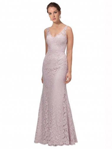 V-Back Sleeveless V-Neck Mermaid Lace Formal Dress / Bridesmaid Dress Worcester