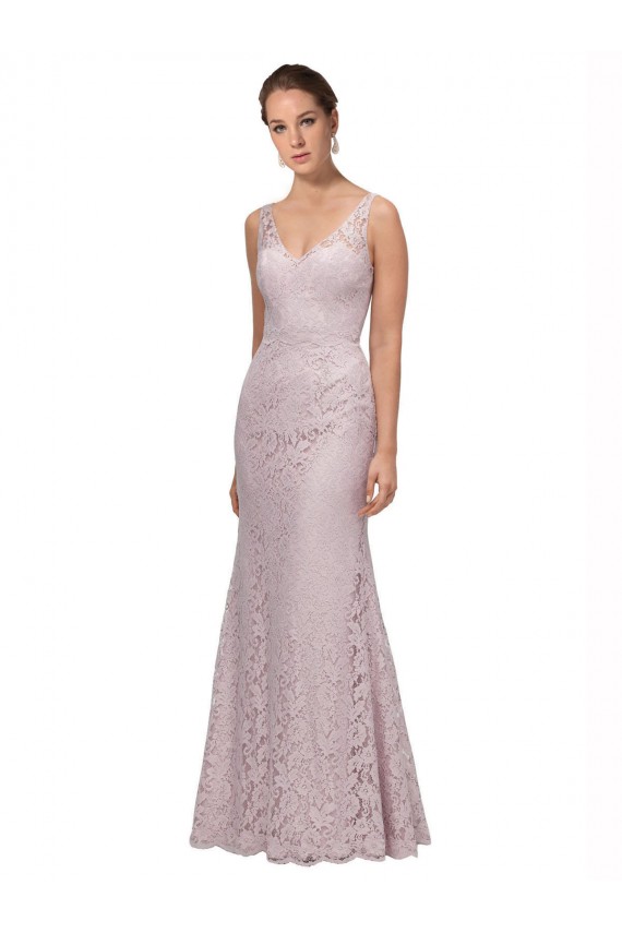 V-Back Sleeveless V-Neck Mermaid Lace Formal Dress / Bridesmaid Dress Worcester