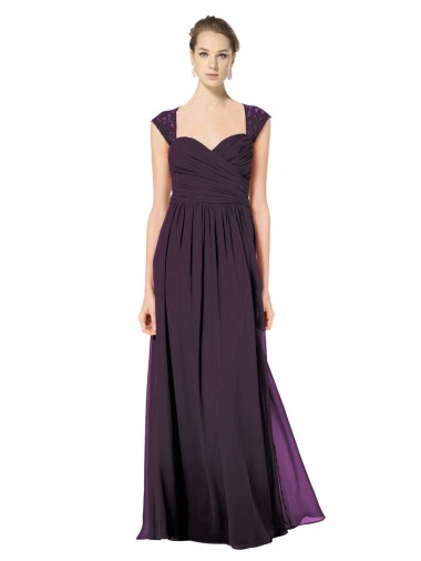 Keyhole Back Sleeveless Sweetheart A-Line Soft Chiffon & Lace Formal Dress / Bridesmaid Dress Worcester