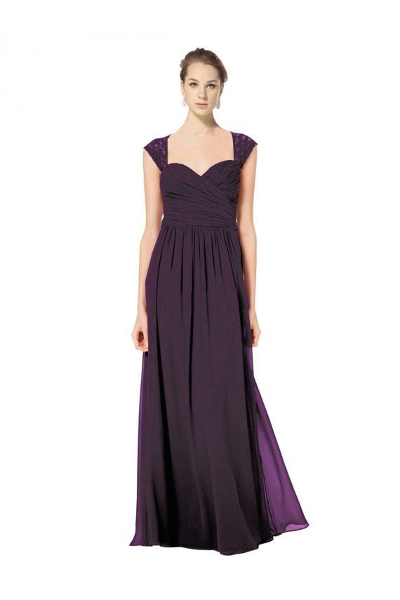 Keyhole Back Sleeveless Sweetheart A-Line Soft Chiffon & Lace Formal Dress / Bridesmaid Dress Worcester
