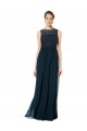 Keyhole Back Sleeveless Bateau Neck A-Line Chiffon & Lace Bridesmaid Dress Worcester