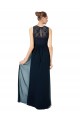 Keyhole Back Sleeveless Bateau Neck A-Line Chiffon & Lace Bridesmaid Dress Worcester