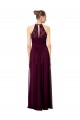 Keyhole Back Sleeveless Halter Neck A-Line Soft Chiffon & Lace Formal Dress / Bridesmaid Dress Worcester
