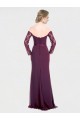 Low Back Long Sleeves Off the Shoulder Mermaid Soft Chiffon & Lace Bridesmaid Dress Worcester