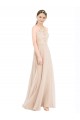 Keyhole Back Sleeveless Halter Neck A-Line Soft Chiffon & Lace Prom Dress / Bridesmaid Dress Worcester