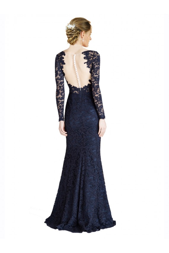 Keyhole Back Long Sleeves Sweetheart Mermaid Lace Prom Dress / Bridesmaid Dress Worcester