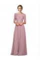 Short Sleeves Off the Shoulder A-Line Soft Chiffon & Lace Prom Dress / Bridesmaid Dress Worcester