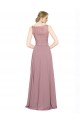 Sleeveless Illusion Neck A-Line Soft Chiffon & Lace Black Tie Prom Dress / Bridesmaid Dress Worcester