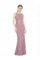 Sleeveless Illusion Neck Mermaid Lace Prom Dresses Worcester
