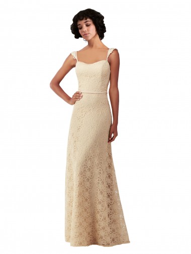Champagne Sleeveless Sweetheart A-Line Lace Bridesmaid Dress Worcester