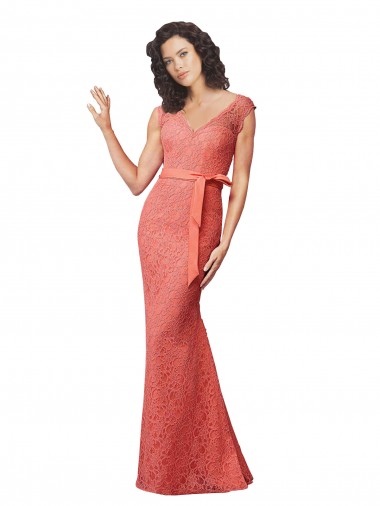 Open Back Sleeveless V-Neck Mermaid Lace Bridesmaid Dress Worcester