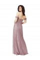 Criss Cross Back Sleeveless Off the Shoulder A-Line Lace Bridesmaid Dress Worcester
