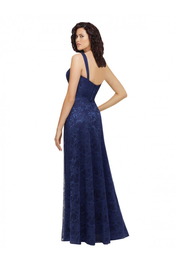 Low Back Sleeveless V-Neck A-Line Lace Bridesmaid Dress Worcester