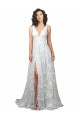 Low Back Sleeveless V-Neck A-Line Lace Wedding Dress Worcester