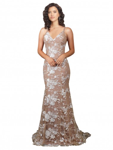 Open Back Sleeveless V-Neck Mermaid Lace Wedding Dress Worcester