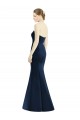 Dark Navy Sleeveless Sweetheart Mermaid Satin Bridesmaid Dresses Worcester
