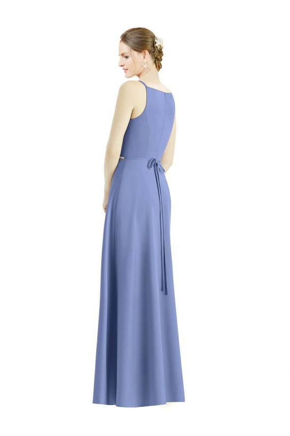 Sleeveless Spaghetti Straps A-Line Satin Bridesmaid Dress Worcester