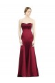 Burgundy Sleeveless Sweetheart Mermaid Satin Bridesmaid Dress Worcester
