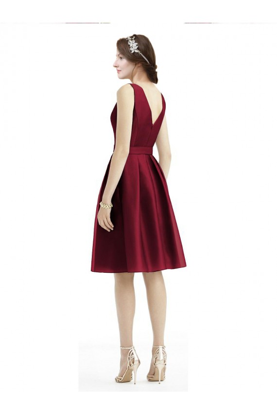 Sleeveless Bateau Neck A-Line Satin Bridesmaid Gown Worcester