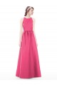 Keyhole Back Sleeveless Jewel Neck A-Line Satin Bridesmaid Dress Worcester