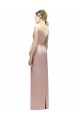 V-Back Sleeveless V-Neck Sheath Satin Bridesmaid Dress Worcester