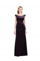 Cap Sleeves Off the Shoulder A-Line Satin Bridesmaid Dress Worcester