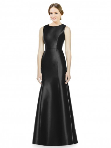 Keyhole Back Sleeveless High Neck Mermaid Satin Bridesmaid Dress Worcester