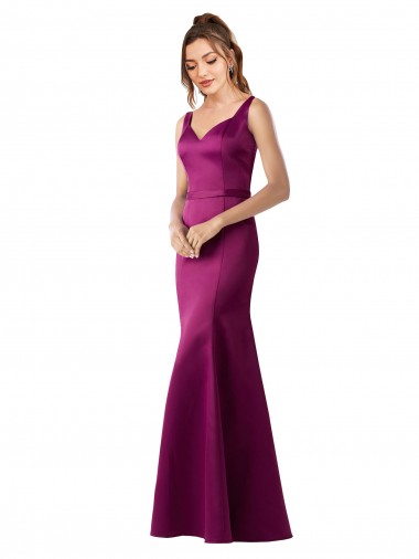 Open Back Sleeveless Bateau Neck Sheath Satin Black Tie Evening Gown / Prom Dress / Bridesmaid Dress Worcester