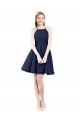 Open Back Sleeveless Halter Neck A-Line Satin Bridesmaid Gown Worcester