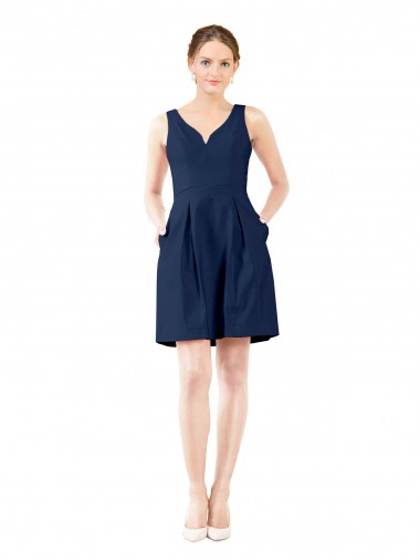 Sleeveless V-Neck A-Line Satin Bridesmaid Gown Worcester