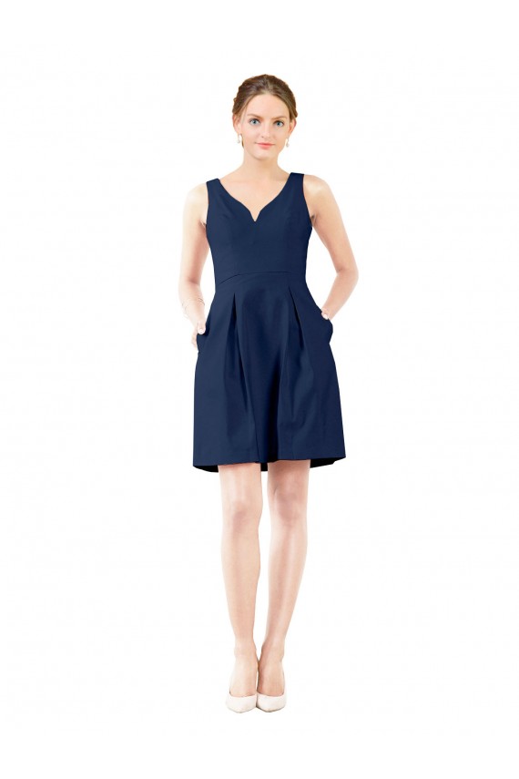 Sleeveless V-Neck A-Line Satin Bridesmaid Gown Worcester