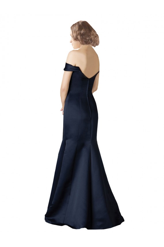 Cap Sleeves Off the Shoulder Mermaid Satin Prom Dress / Bridesmaid Dress Worcester