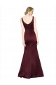 Low Back Sleeveless V-Neck A-Line Satin Black Tie Evening Gown / Prom Dress / Bridesmaid Dress Worcester