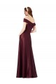 Cap Sleeves Off the Shoulder A-Line Satin Black Tie Evening Gown / Prom Dress / Bridesmaid Dress Worcester