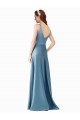 Sleeveless High Neck A-Line Satin Black Tie Prom Dress / Bridesmaid Dress Worcester