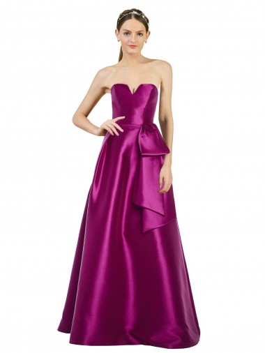 Sleeveless V-Neck A-Line Satin Prom Dress / Bridesmaid Dress Worcester
