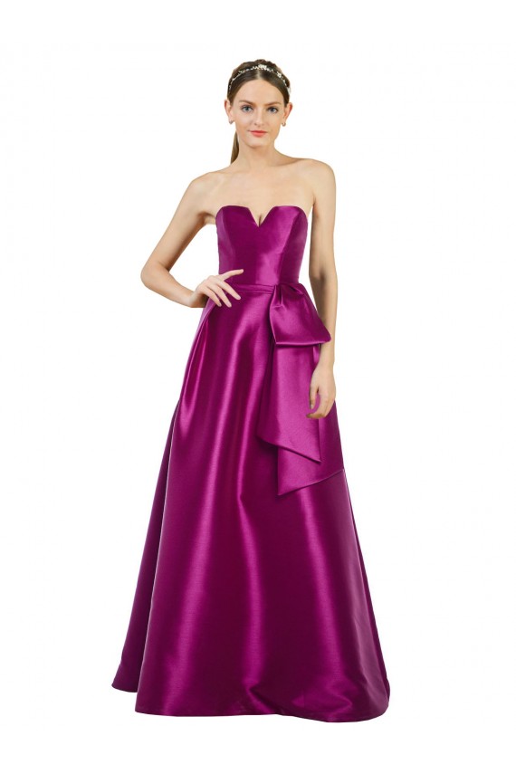 Sleeveless V-Neck A-Line Satin Prom Dress / Bridesmaid Dress Worcester