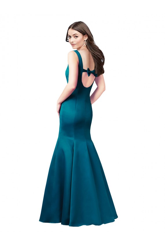 Sleeveless Bateau Neck Mermaid Satin Prom Dress / Bridesmaid Dress Worcester