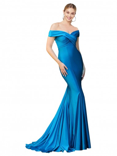 Sleeveless Off the Shoulder Mermaid Satin Formal Evening Gown / Prom Dress / Bridesmaid Dress Worcester