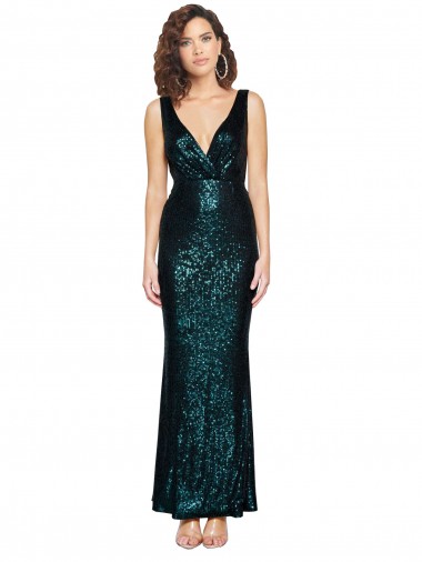 Sleeveless V-Neck Mermaid Sequin Bridesmaid Dress / Evening Dress Worcester