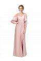 Low Back Cold Shoulder Off the Shoulder Sheath Silk like Satin Formal Evening Gown / Prom Dress / Bridesmaid Dress Worcester