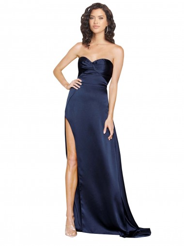 Low Back Sleeveless Sweetheart A-Line Silk like Satin Formal Evening Gown / Prom Dress / Bridesmaid Dress Worcester