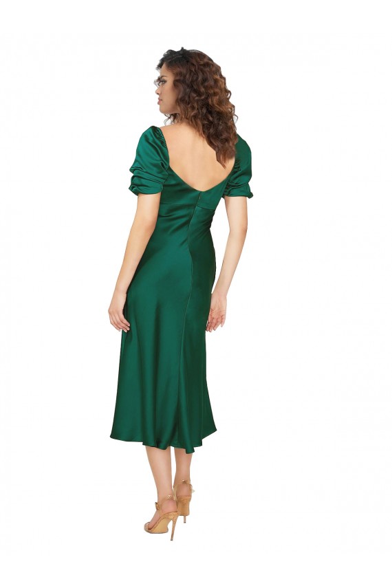 Low Back Short Sleeves Sweetheart A-Line Silk like Satin Formal Evening Gown / Prom Dress / Bridesmaid Dress Worcester