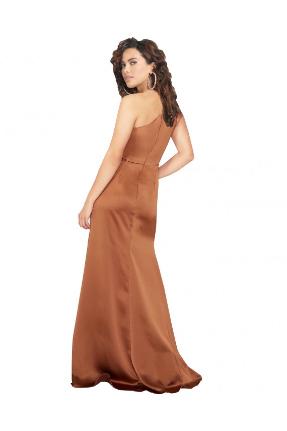 Sleeveless One Shoulder A-Line Silk like Satin Formal Dress / Bridesmaid Dress Worcester